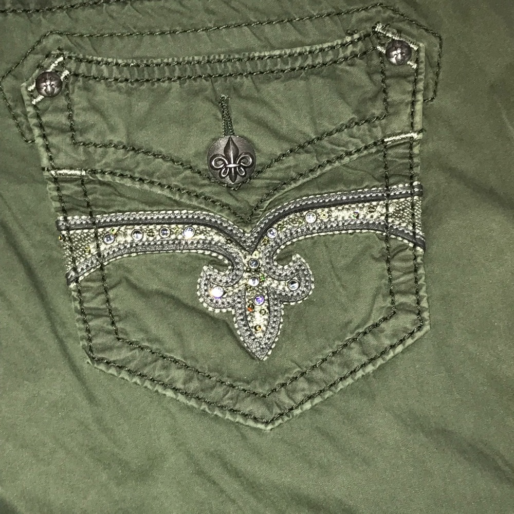 Rock Revival Olive Green Crop Pants size 31